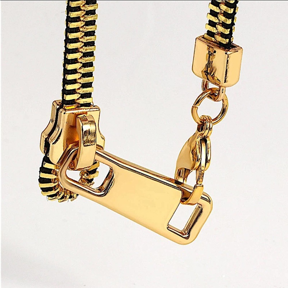 Gold Zipper Punk Minimalist Versatile Necklace - Picture 9 of 15